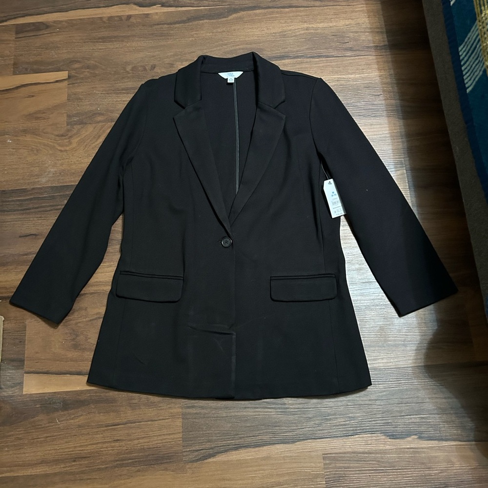 Time and Tru Black Blazer Classic Style